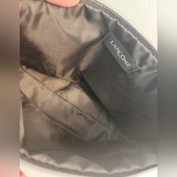 LANCOME Cosmetic Makeup Pouch Bag, Black Suede and patent leather Trousse. NEW - Picture 3 of 5